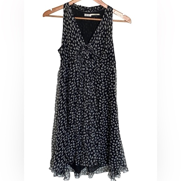 Leon Max Limited Edition Hearts 100% Silk Empire Waist Halter Dress, Size 4 - Picture 2 of 14